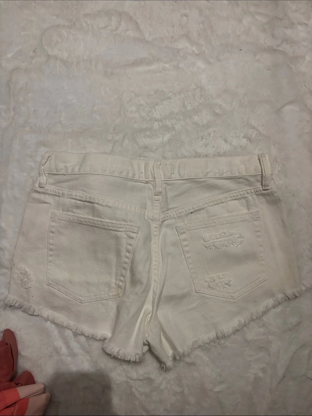 We The Free White Distressed Denim Cutoff Shorts